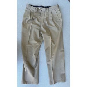Dockers Mens Pleated Front Khaki Chino Pants Tan Beige 36x30 Business Casual